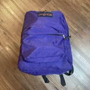 Jansport Backpack Adults Unisex Purple Two Pocket Book Bag